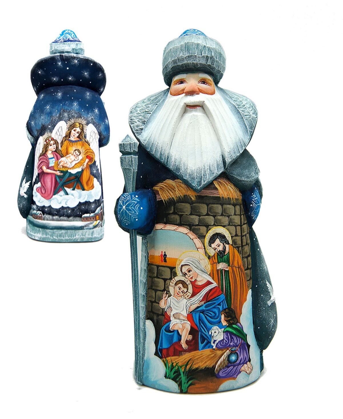 G.DeBrekht Woodcarved and Hand Painted Story of Nativity Santa and Hand Painted - Multi