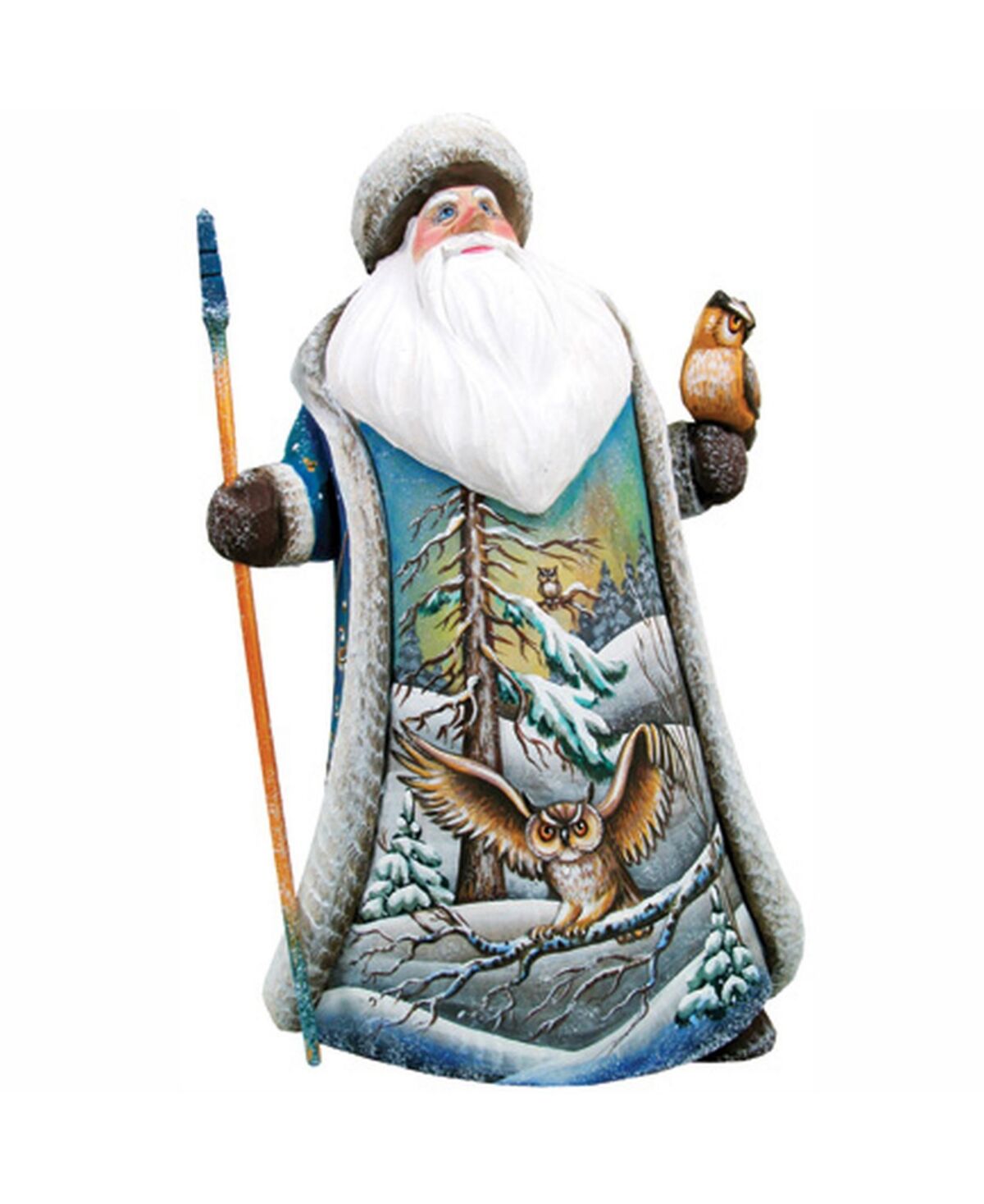 G.DeBrekht Woodcarved and Hand Painted Santa of All Wilderness Figurine - Multi