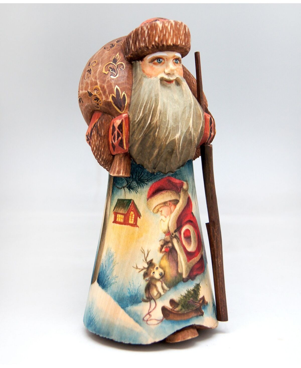 G.DeBrekht Woodcarved and Hand Painted Christmas Fun Santa Figurine - Multi