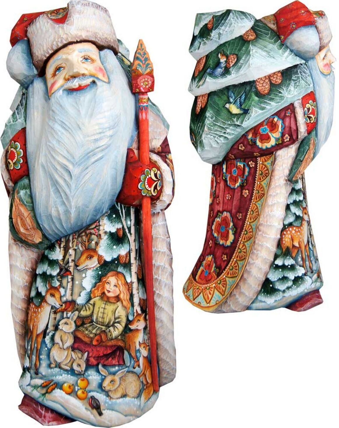 G.DeBrekht Woodcarved and Hand Painted Winter Ballad Hand Painted Santa Claus Figurine - Multi