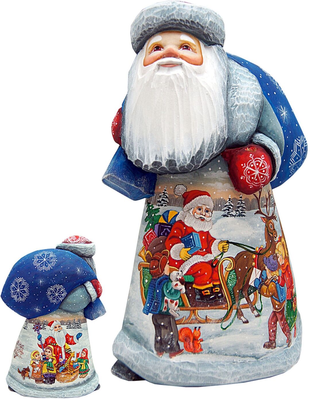 G.DeBrekht Woodcarved and Hand Painted Christmas Story Santa and Hand Painted - Multi