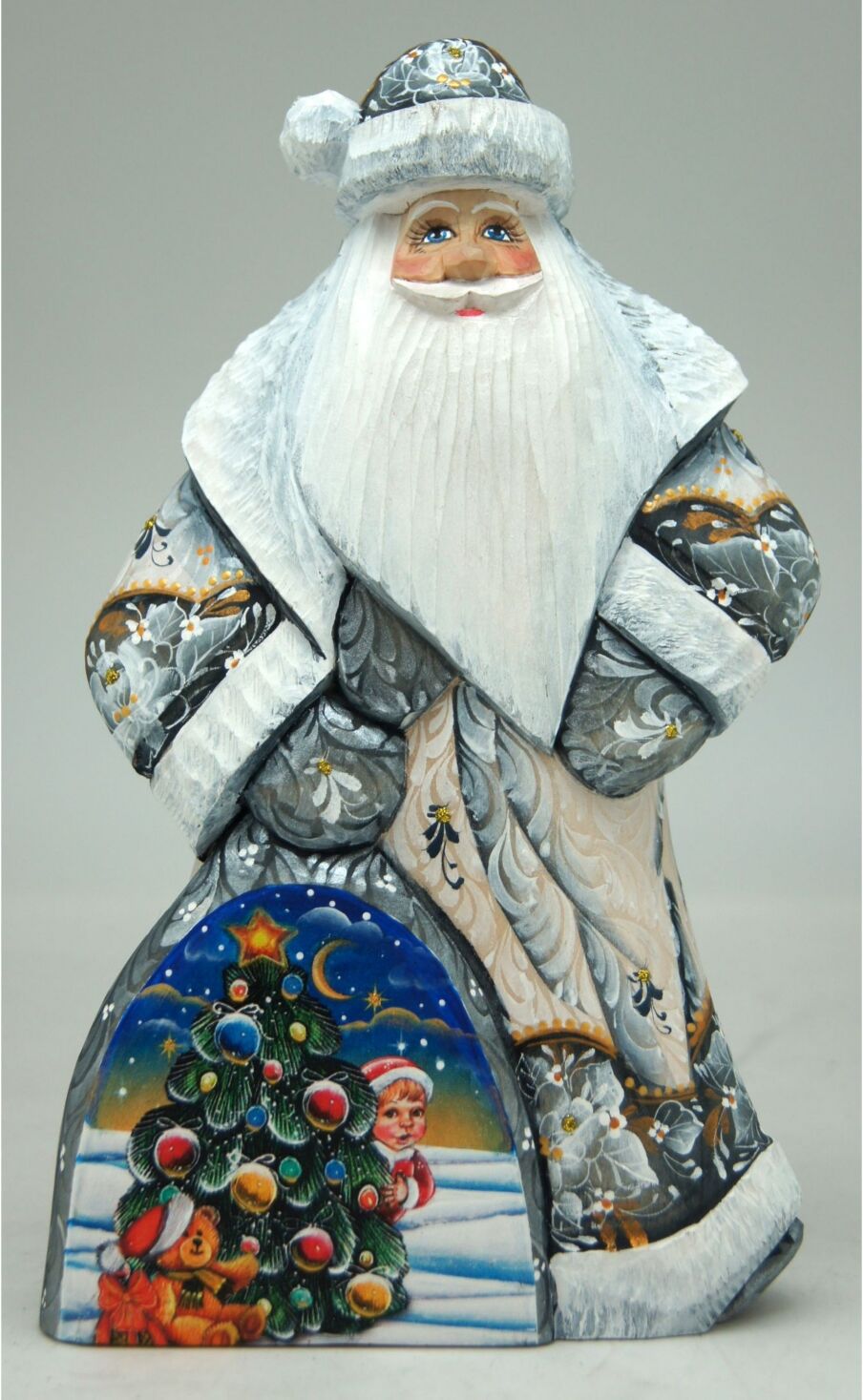 G.DeBrekht Woodcarved Hand Painted Christmas Tree Dancing Santa Figurine - Multi