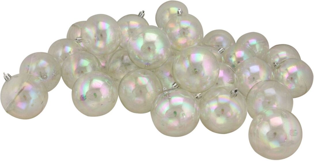 Northlight Clear Iridescent Shatterproof Shiny Christmas Ball Ornaments - Clear