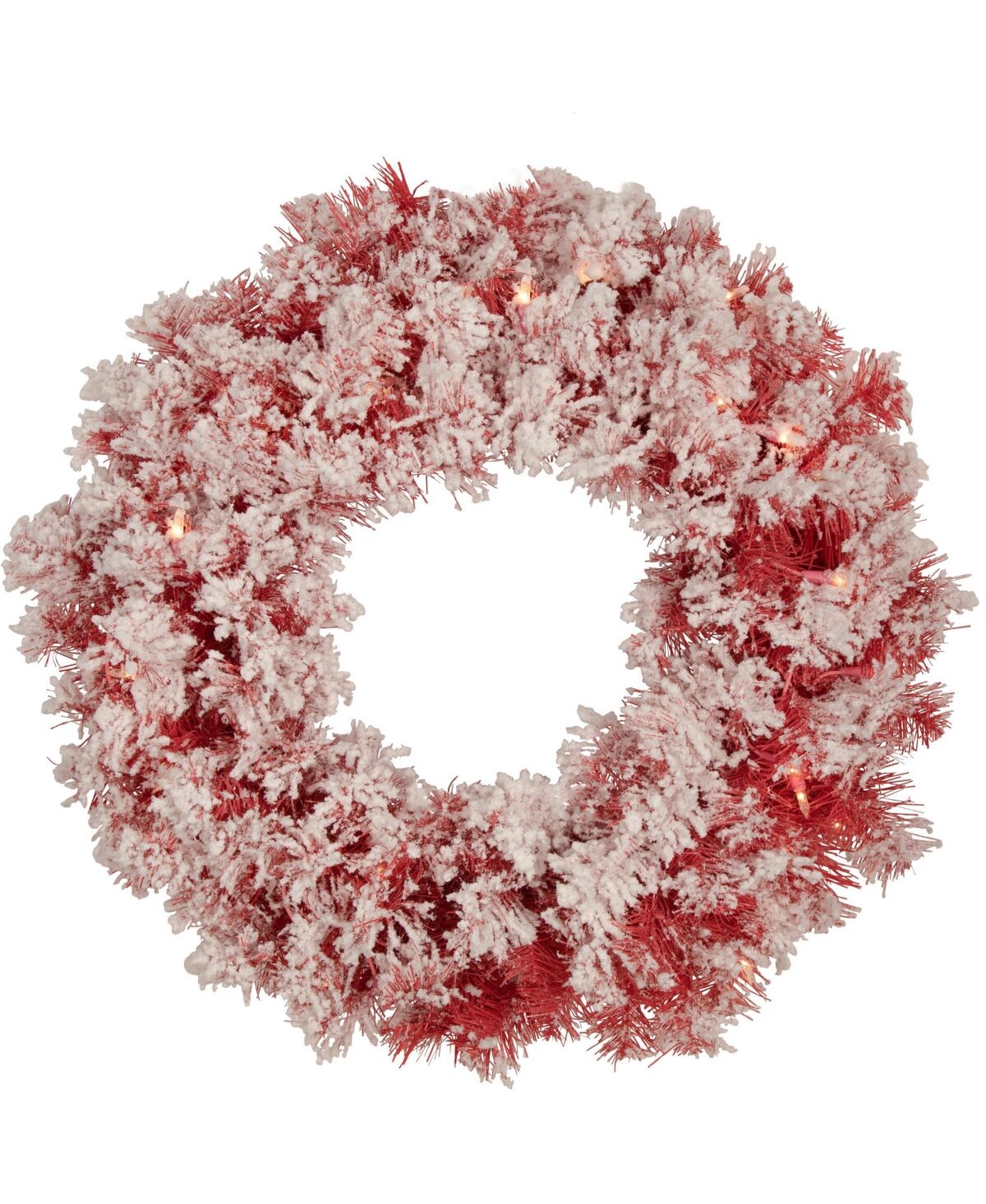 Northlight Pre- Lit Flocked Artificial Christmas Wreath With Clear Lights, 24