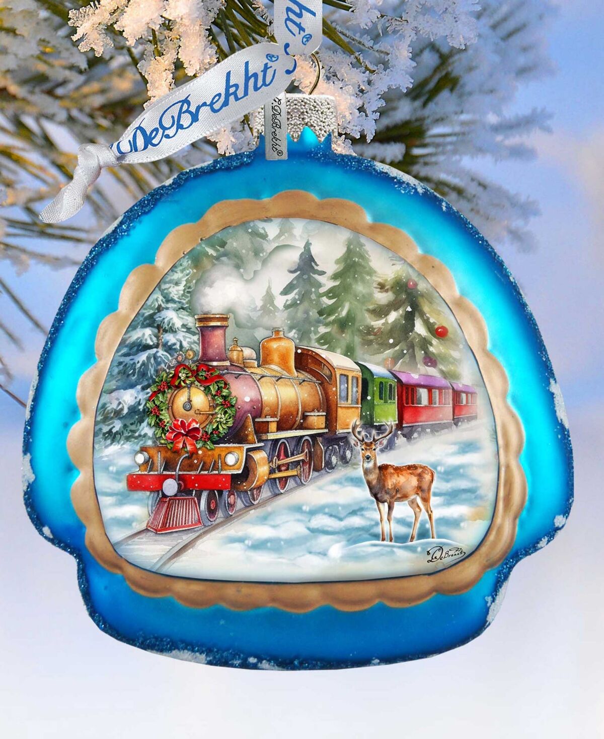 Designocracy Polar Express Rainbow Christmas Mercury Glass Ornaments G. DeBrekht - Multi Color