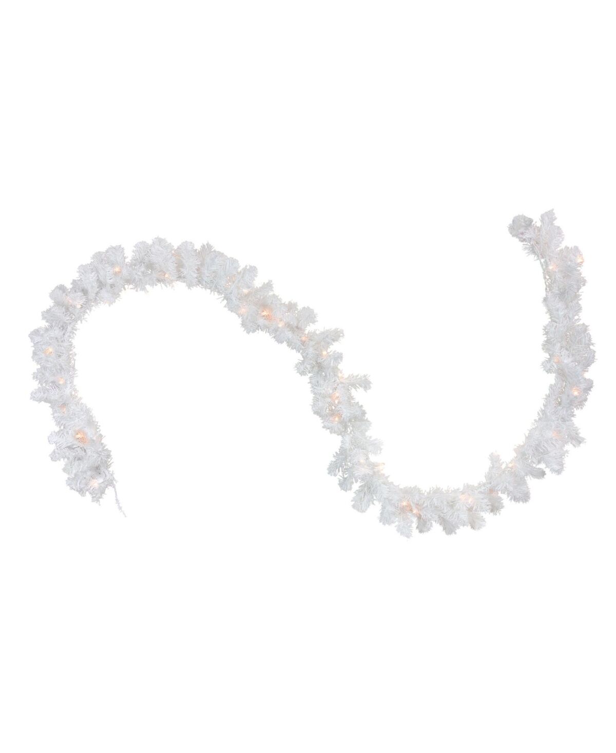 Northlight 9' Pre-Lit Snow White Artificial Christmas Garland - Clear Lights - White