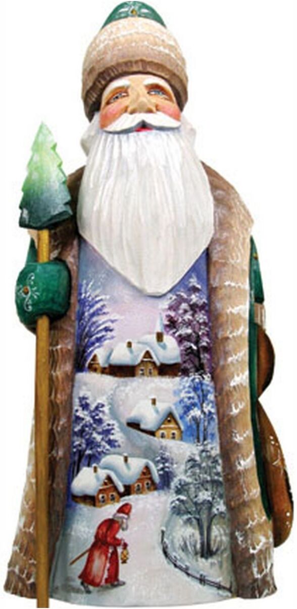 G.DeBrekht Woodcarved First Light Santa Figurine - Multi