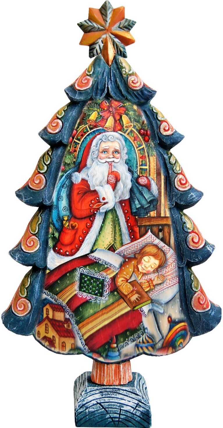 G.DeBrekht Hand Painted Christmas Night Tree Figurine - Multi