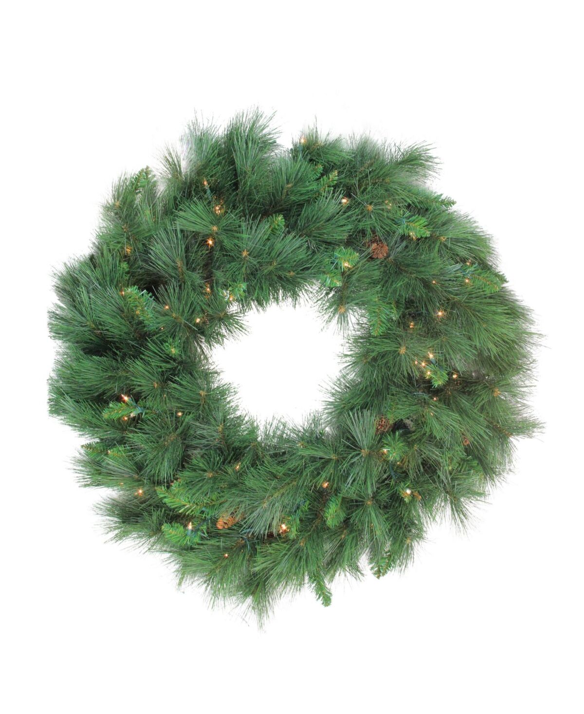 Northlight Pre-lit White Valley Pine Artificial Christmas Wreath - 36-Inch Clear Lights - Green