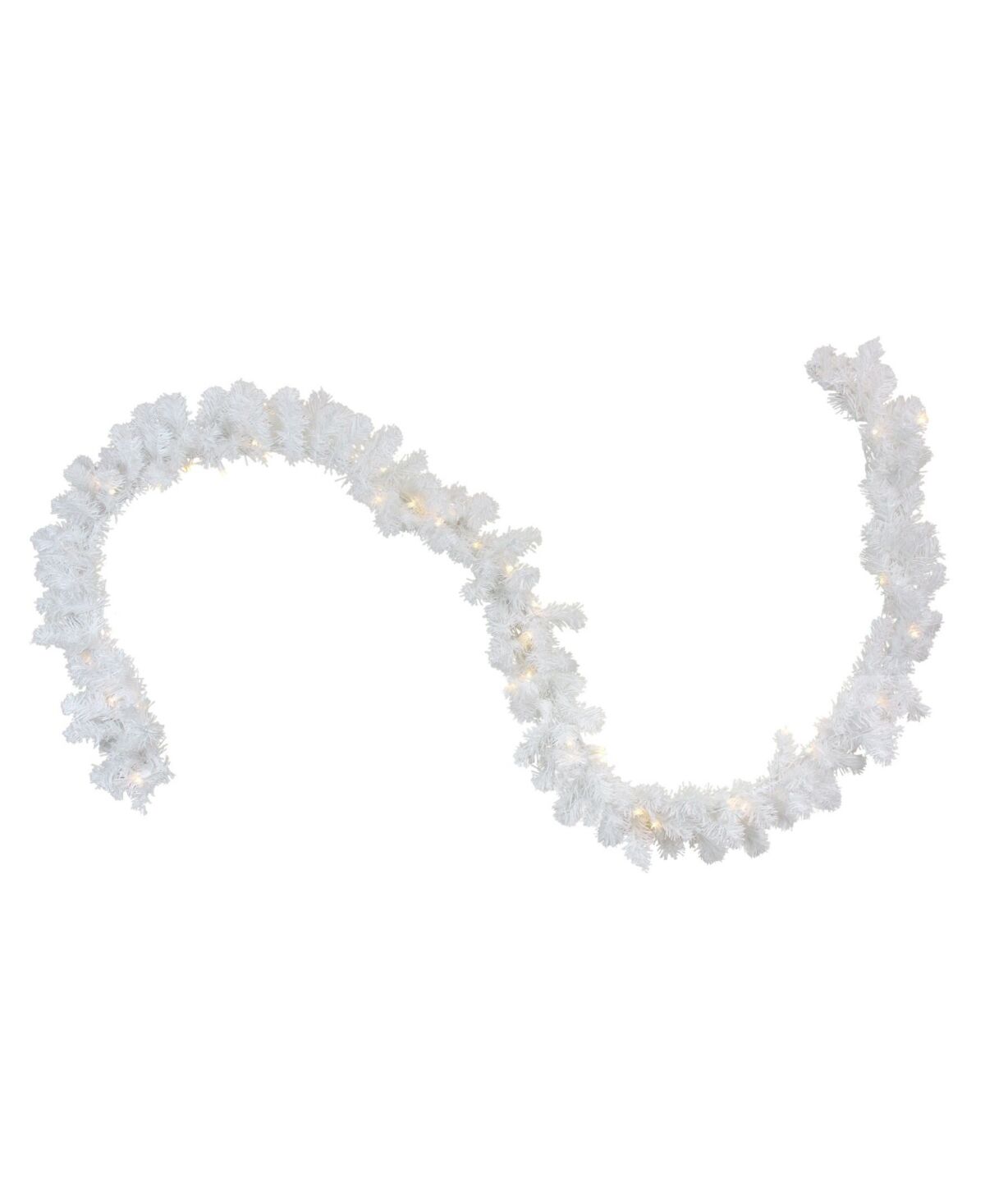 Northlight 9' Pre-Lit Led White Pine Artificial Christmas Garland - Clear Lights - White