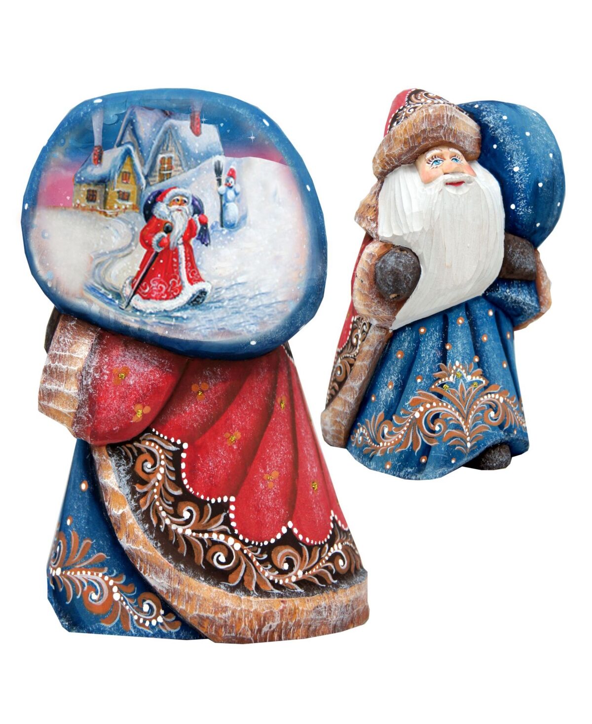 G.DeBrekht Woodcarved Santa with Bag 2 Figurine - Multi