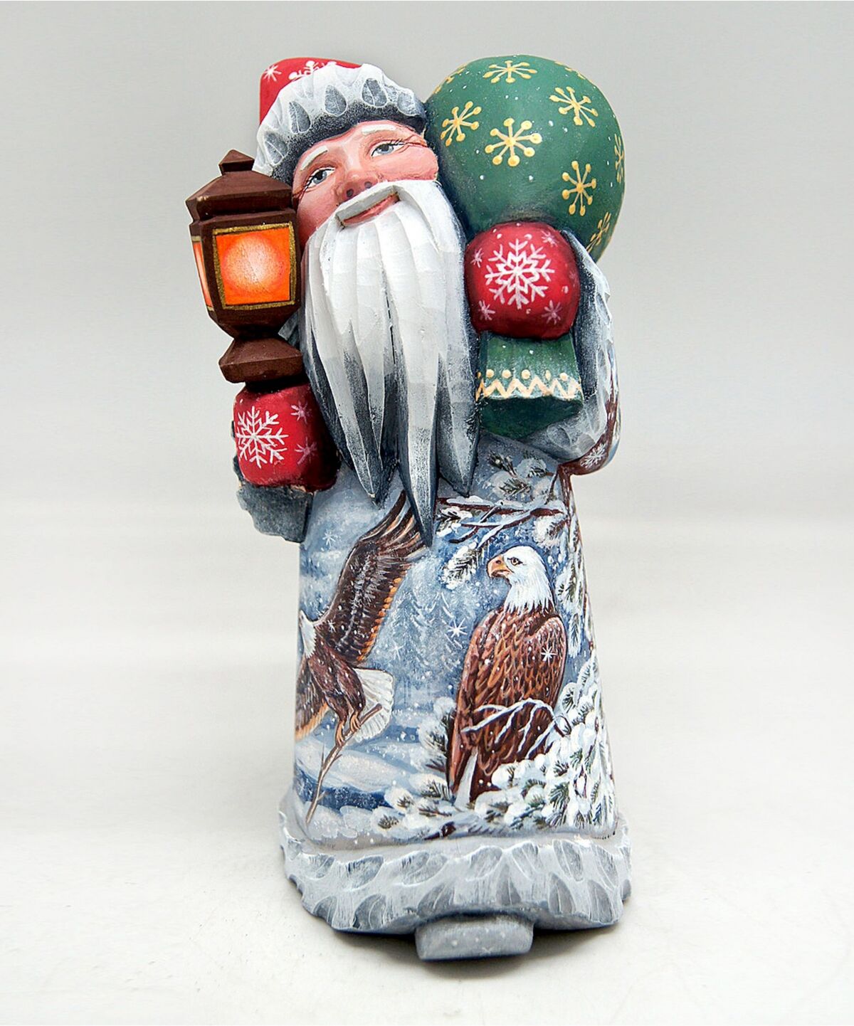 G.DeBrekht Woodcarved and Hand Painted Santa Eagle Santa Masterpiece Signature Figurine - Multi