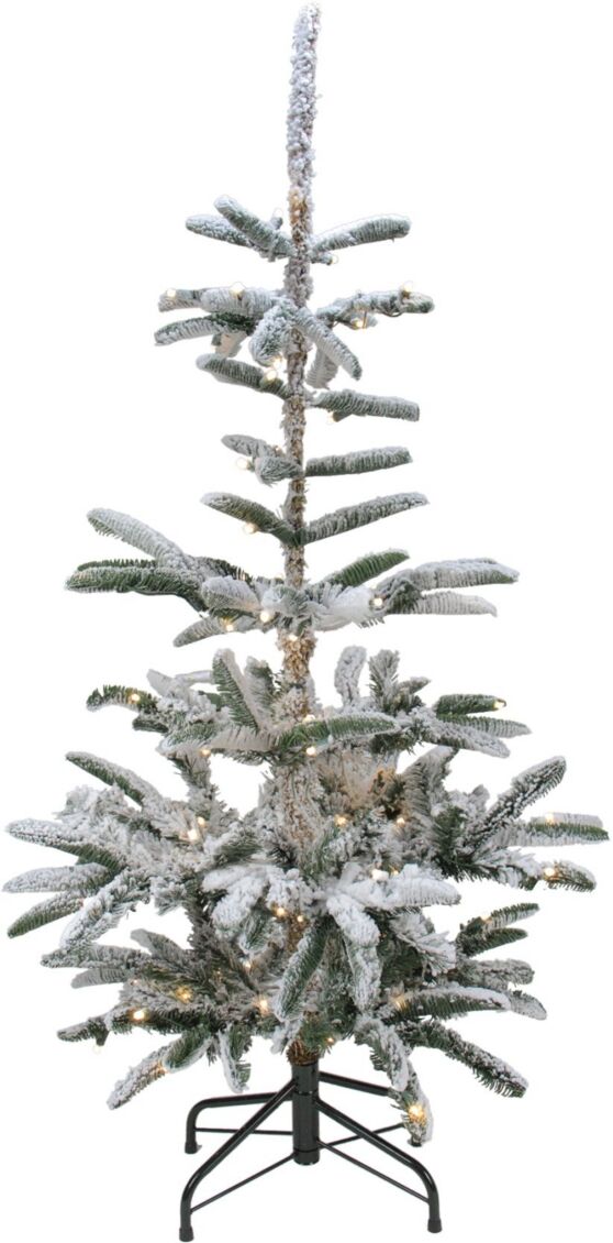 Northlight Pre-Lit Noble Fir Artificial Flocked Christmas Tree-Warm Clear Led Lights - Green