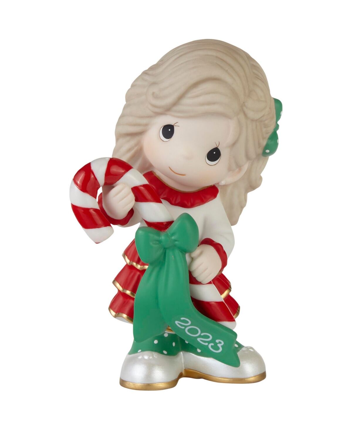 Precious Moments Sweet Christmas Wishes 2023 Dated Bisque Porcelain Figurine - Multicolored