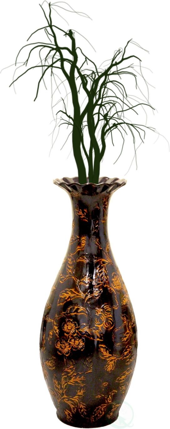 Uniquewise Tall Floor Vase, Traditional Brown home interior Vase, Ceramic Flower Holder Centerpiece for room decor, Livingroom Decor Large Floor Vase,