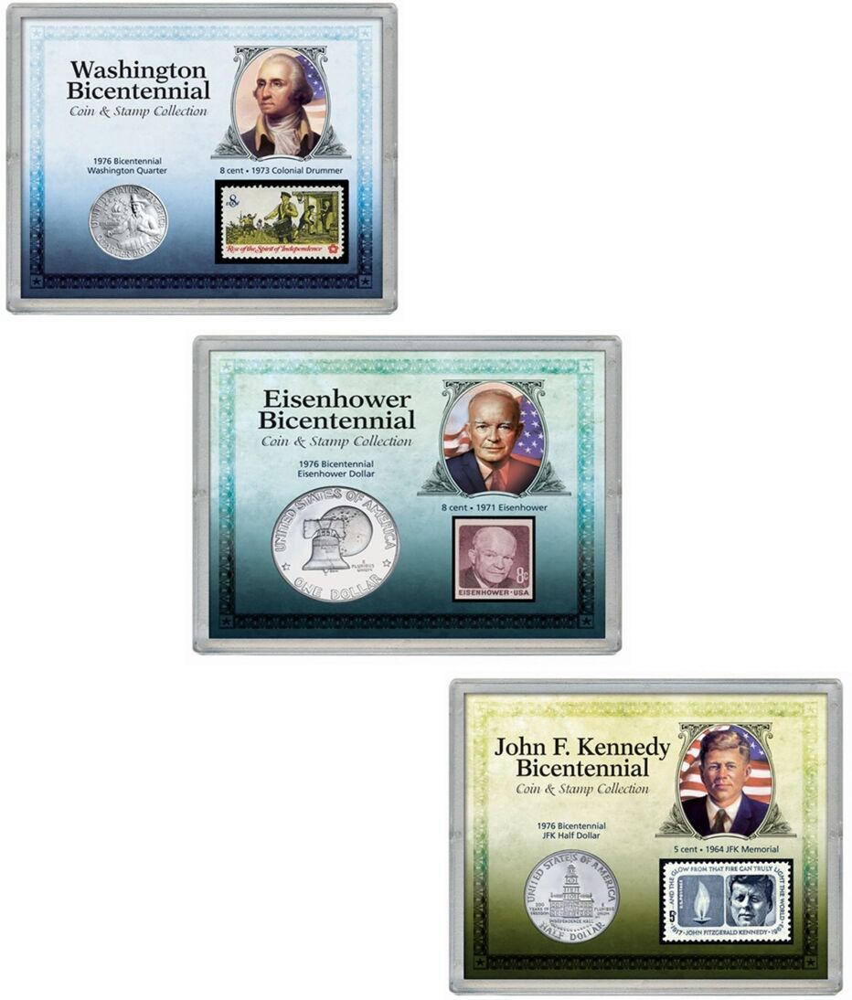 American Coin Treasures Presidential Bicentennial Coin and Stamp Collections - Multi