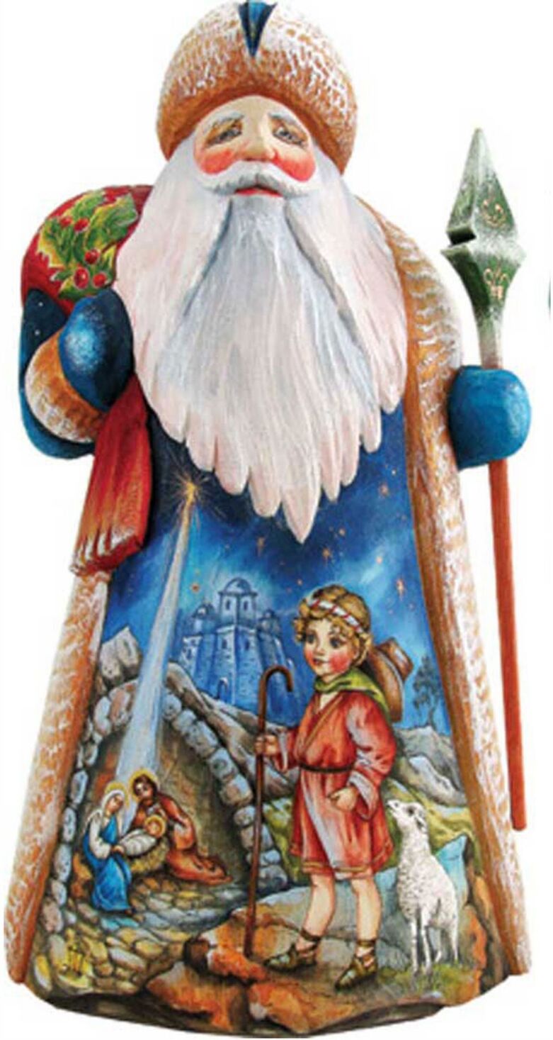 G.DeBrekht Woodcarved Special Edition Santa In Crate Figurine - Multi