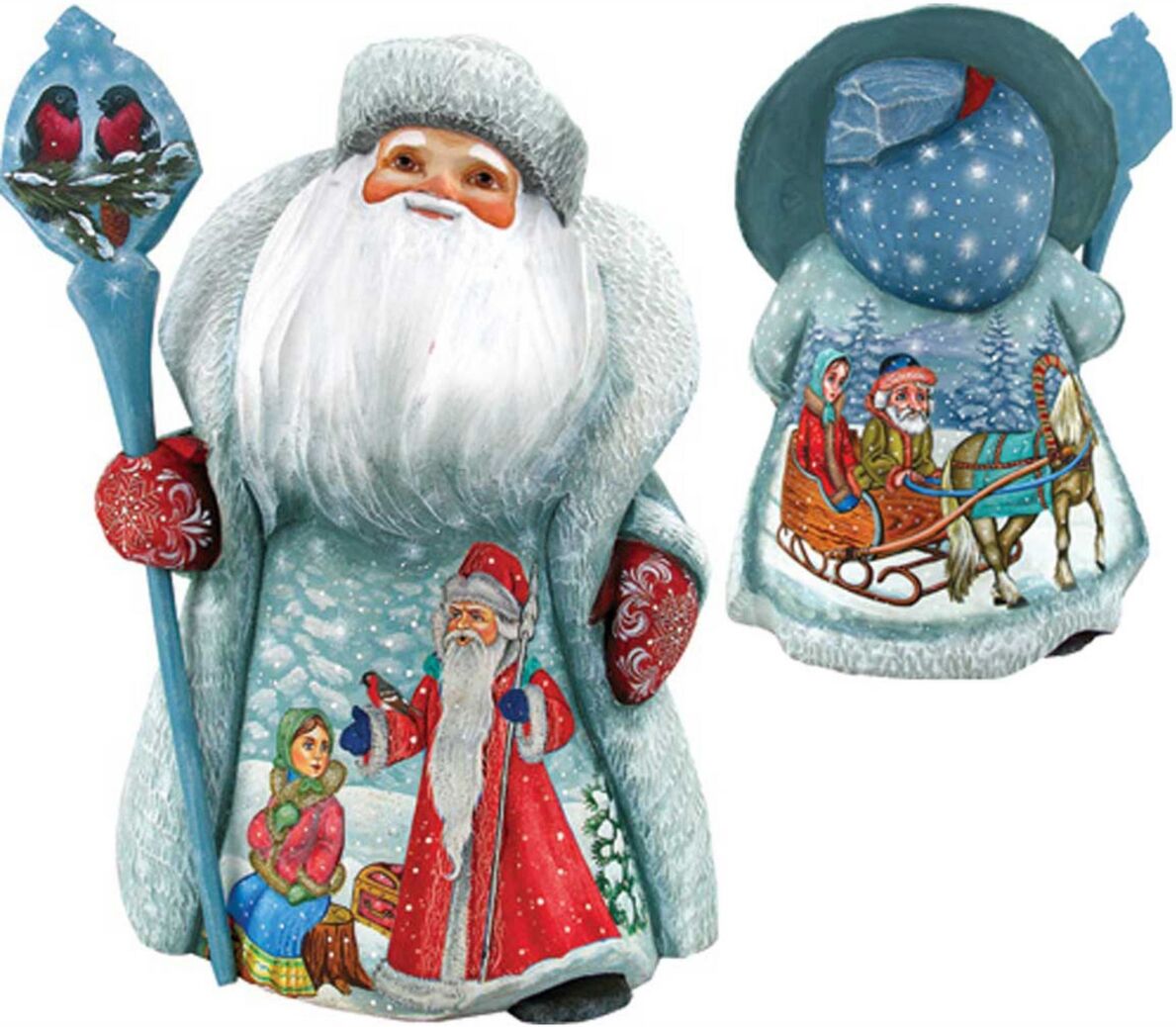 G.DeBrekht Woodcarved Hand Painted Classic Christmas Santa Figurine - Multi