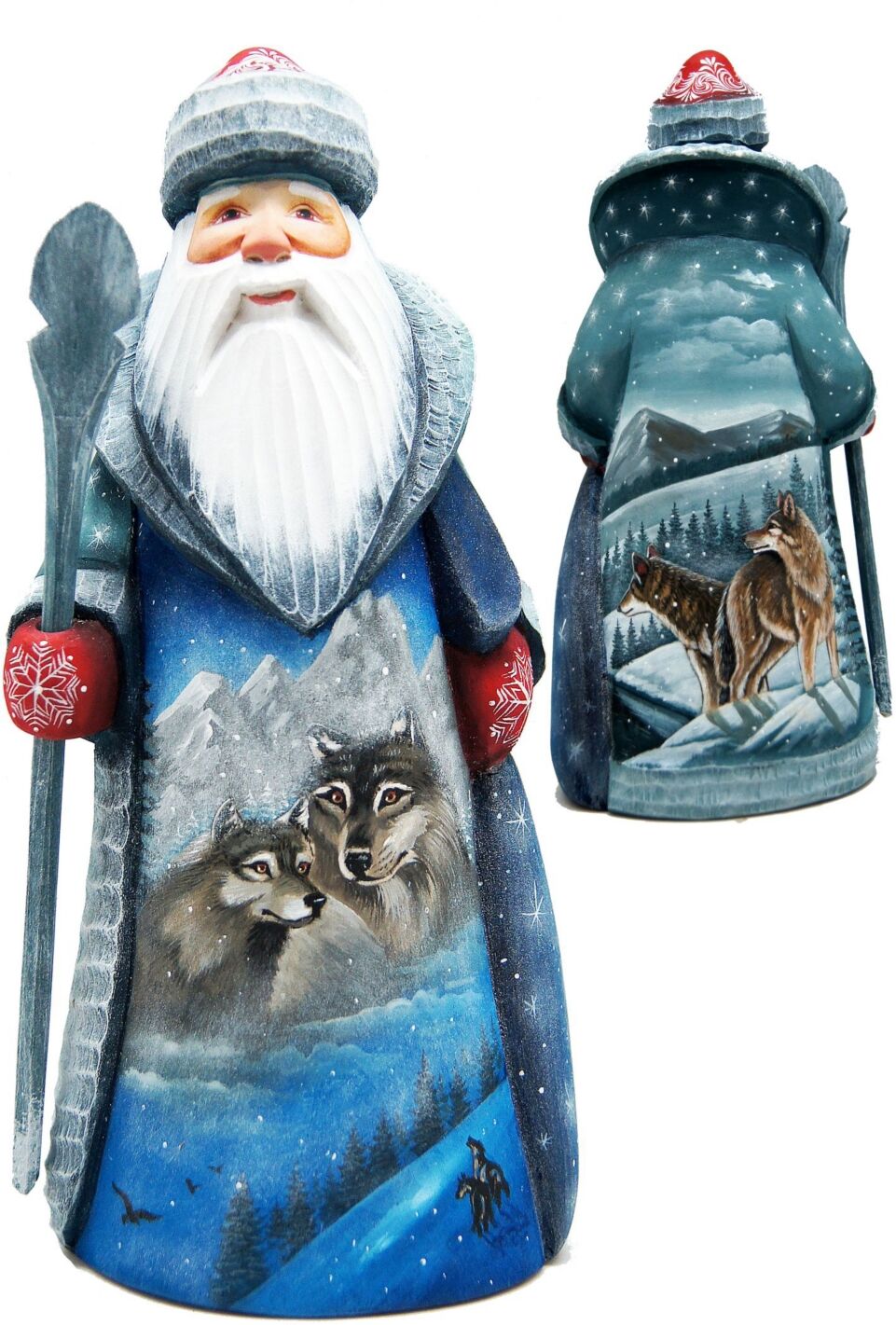 G.DeBrekht Woodcarved Hand Painted Nutcracker Santa Figurine - Multi