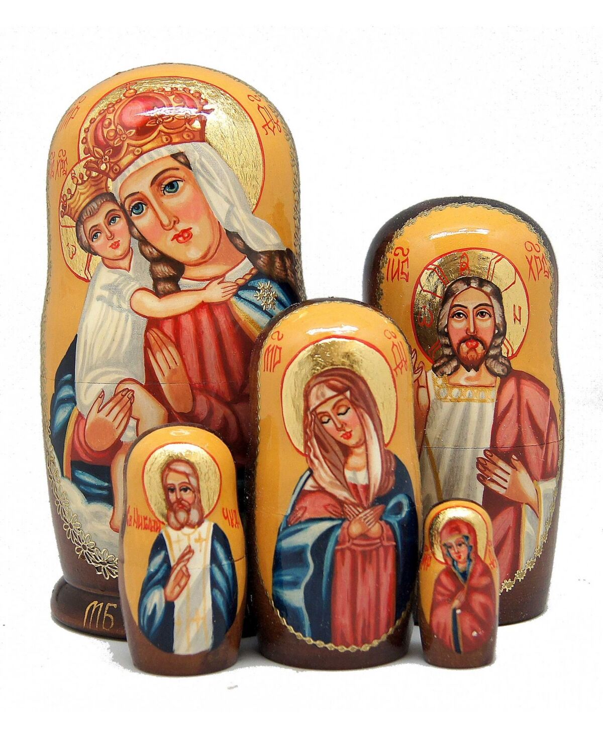 G.DeBrekht Icon 5 Piece Russian Matryoshka Stacking Dolls Set - Multi