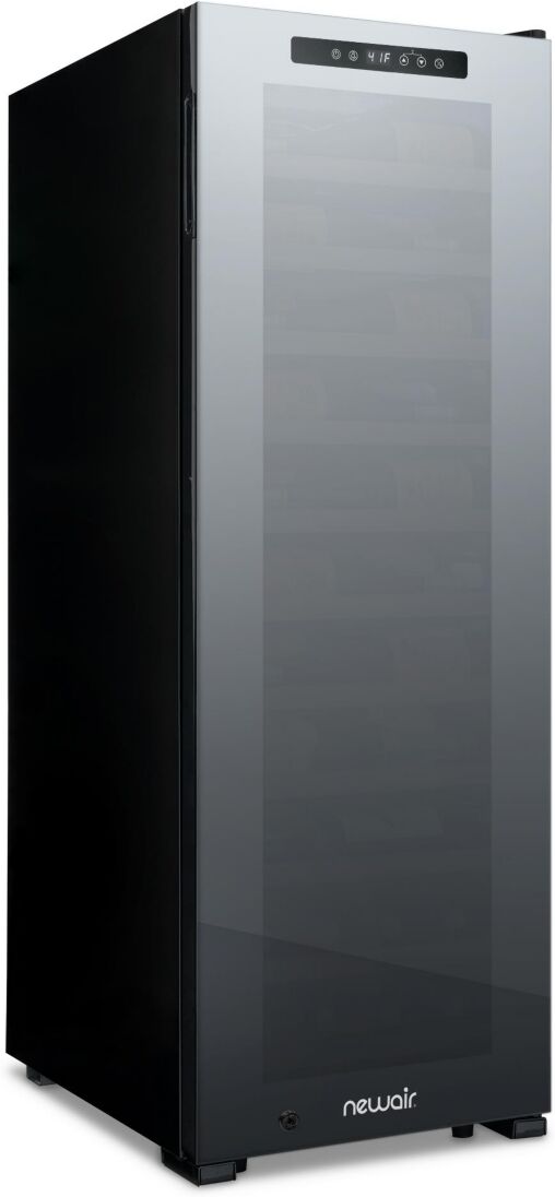 Newair Shadow Series Wine Cooler Refrigerator 62 Bottle, Freestanding Mirrored Wine Fridge with Double-Layer Tempered Glass Door & Compressor Cooling