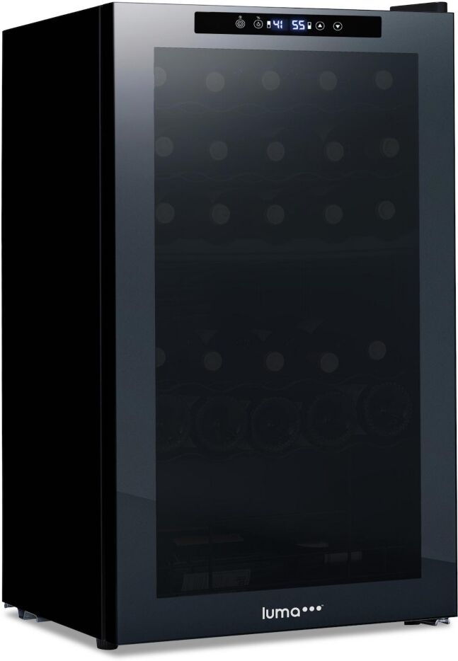 Luma Comfort Shadow Series Wine Cooler Refrigerator 33 Bottle Dual Temperature Zones, Freestanding Mirrored Wine Fridge with Double-Layer Tempered Gla