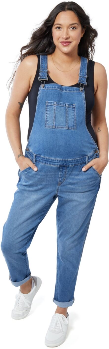 Ingrid + Isabel Women's Maternity Denim Overall - Medium Wash