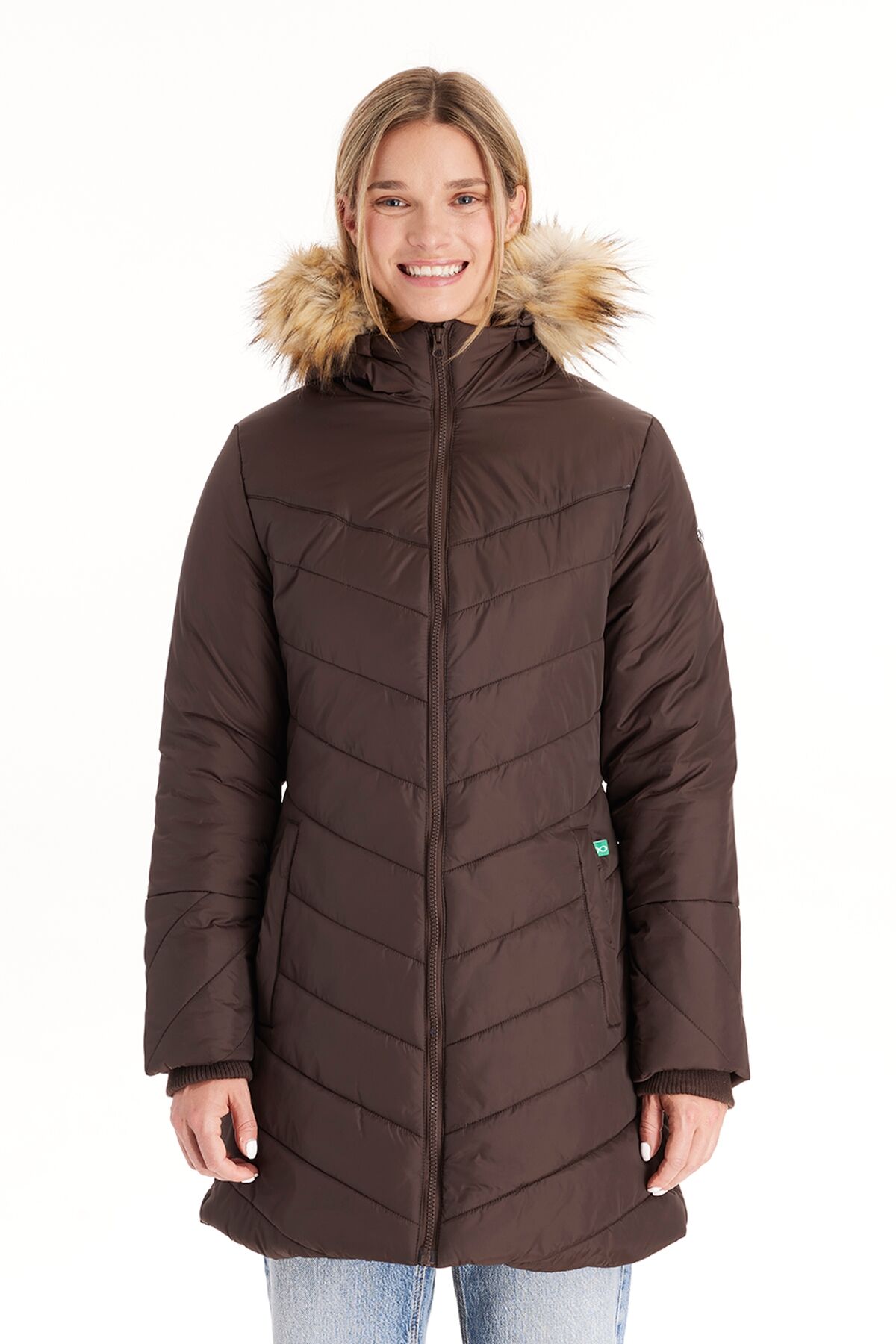 Modern Eternity Maternity Maternity Lexi - 3in1 Coat With Removable Hood - Dark chocolate