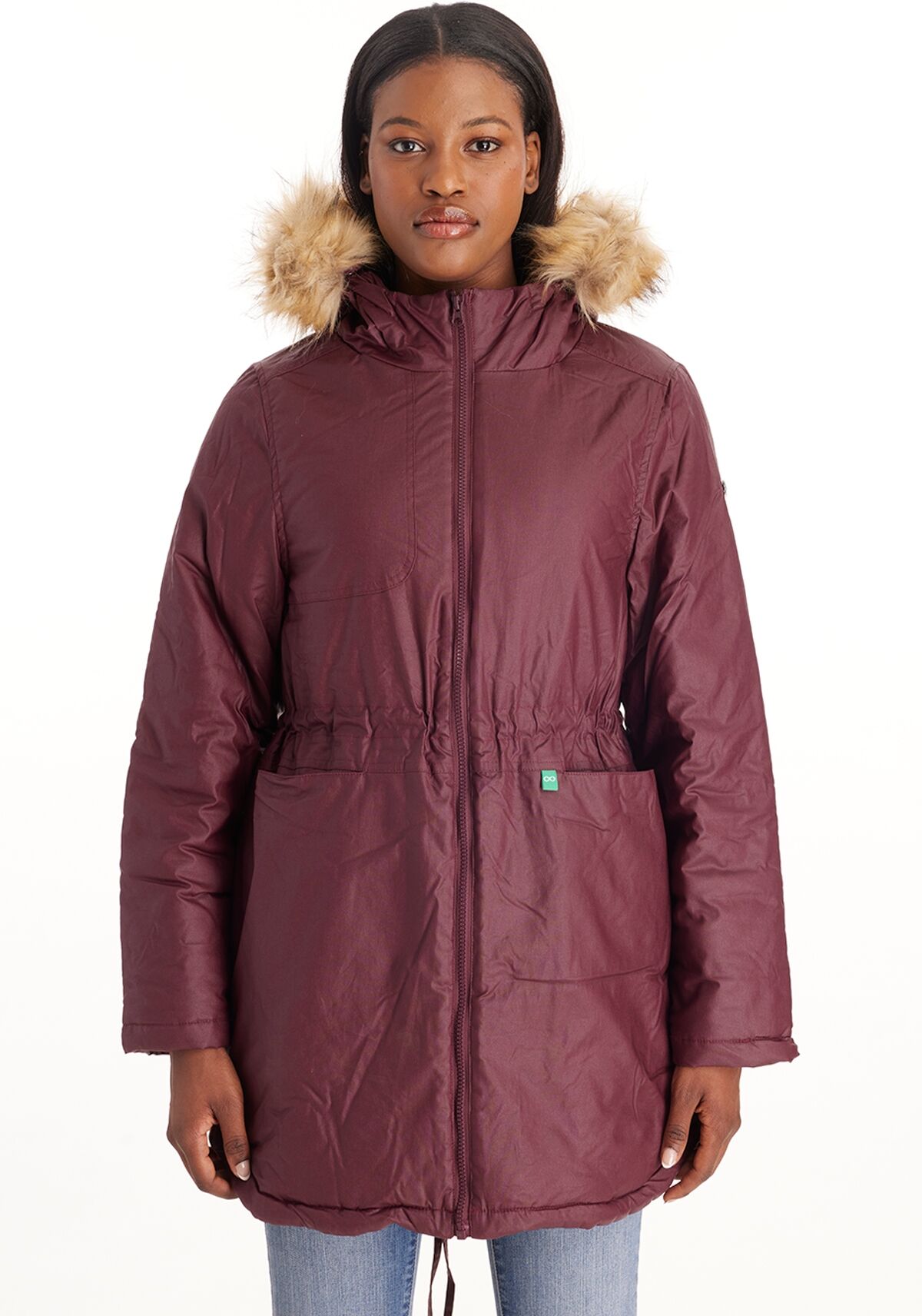 Modern Eternity Maternity Maternity Sofia - Waxed Shell 3 in 1 Parka - Burgundy