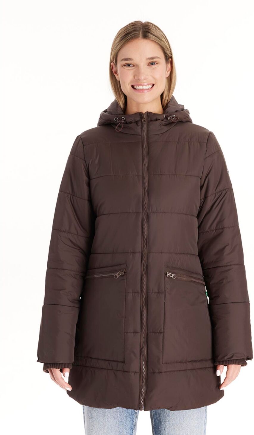 Modern Eternity Maternity Maternity Gianna - 3in1 Hybrid Puffer Jacket - Dark chocolate