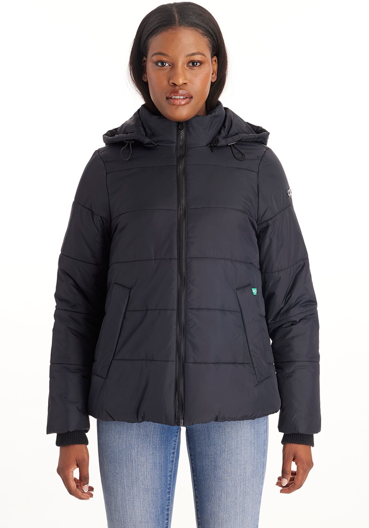 Modern Eternity Maternity Maternity Leia - 3in1 Bomber Puffer Jacket Quilted Hybrid - Black