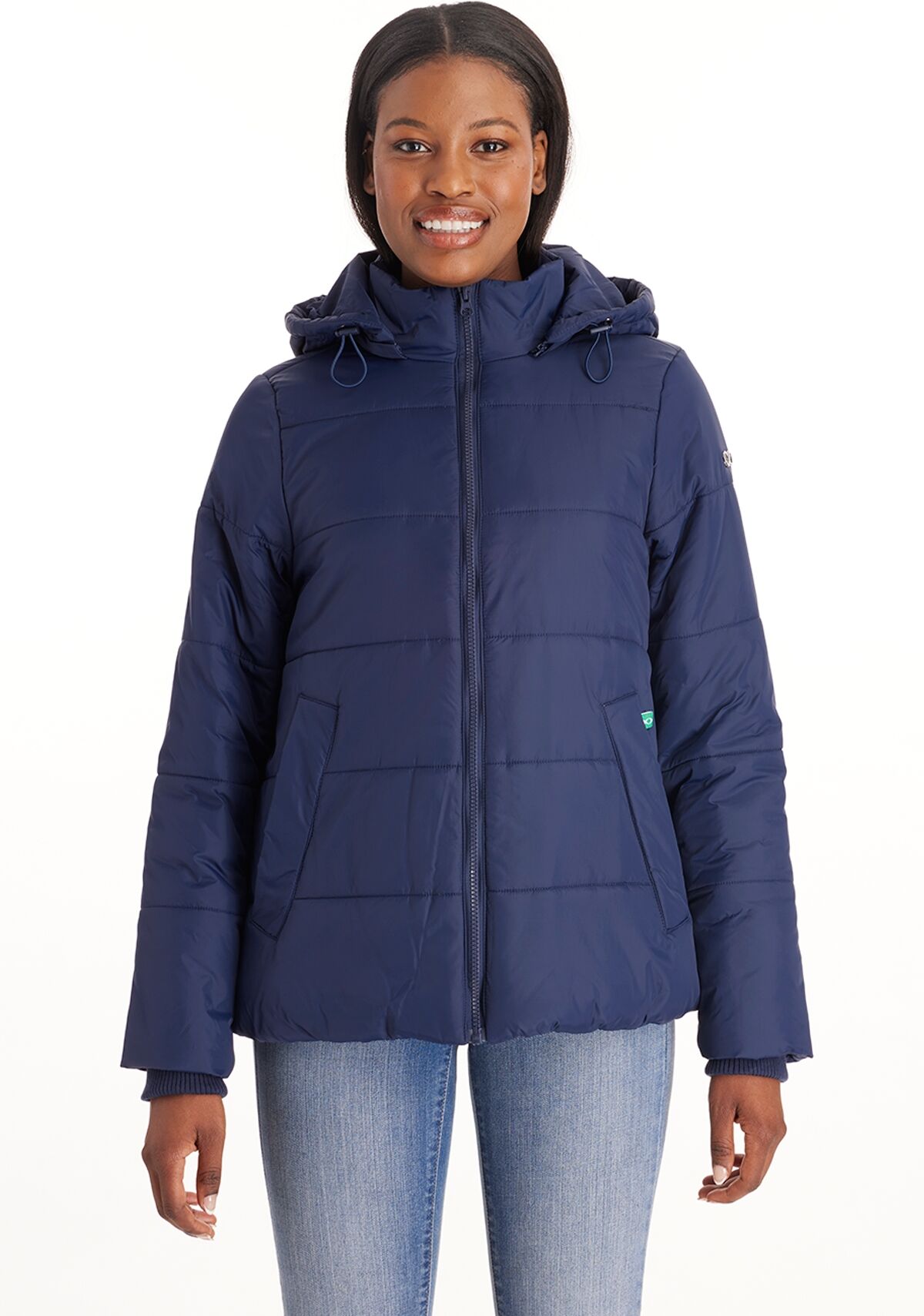 Modern Eternity Maternity Maternity Leia - 3in1 Bomber Puffer Jacket Quilted Hybrid - Navy