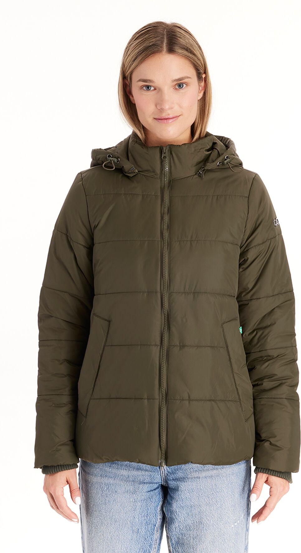 Modern Eternity Maternity Maternity Leia - 3in1 Bomber Puffer Jacket Quilted Hybrid - Khaki green