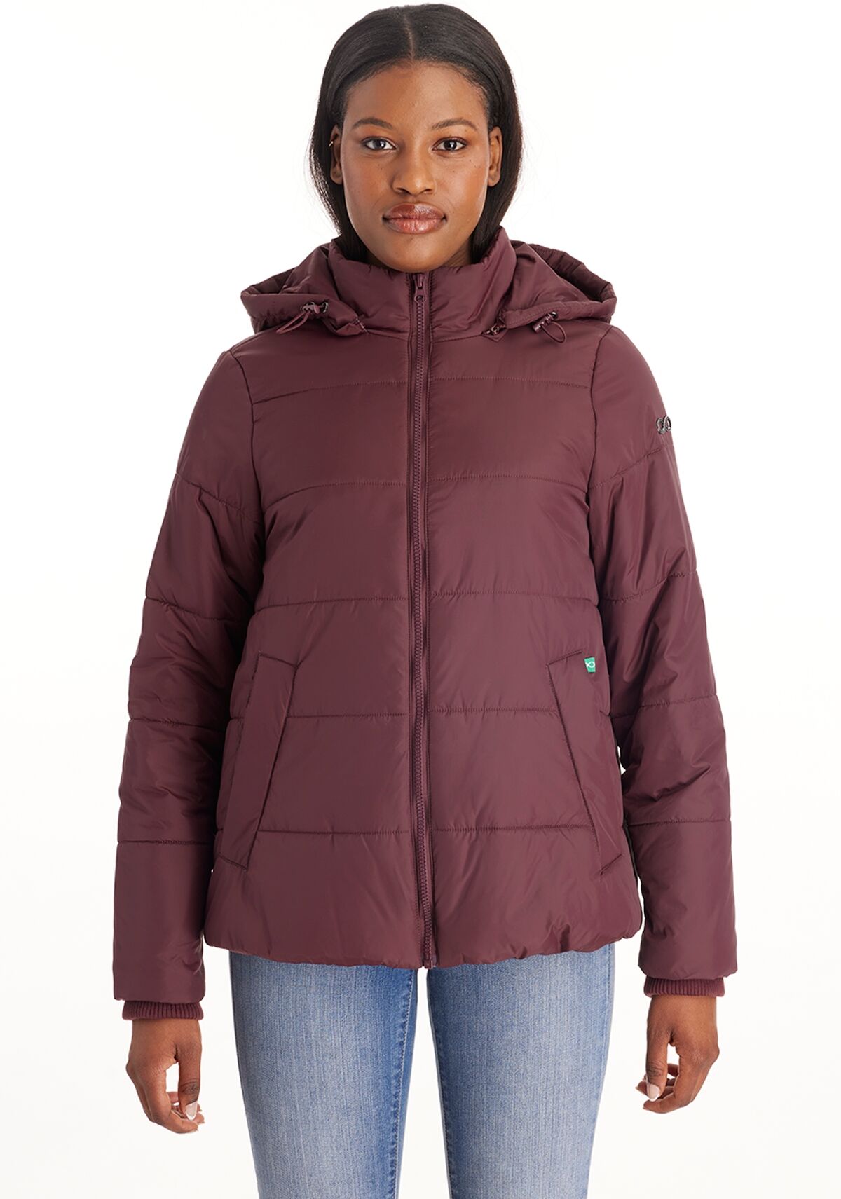 Modern Eternity Maternity Maternity Leia - 3in1 Bomber Puffer Jacket Quilted Hybrid - Burgundy