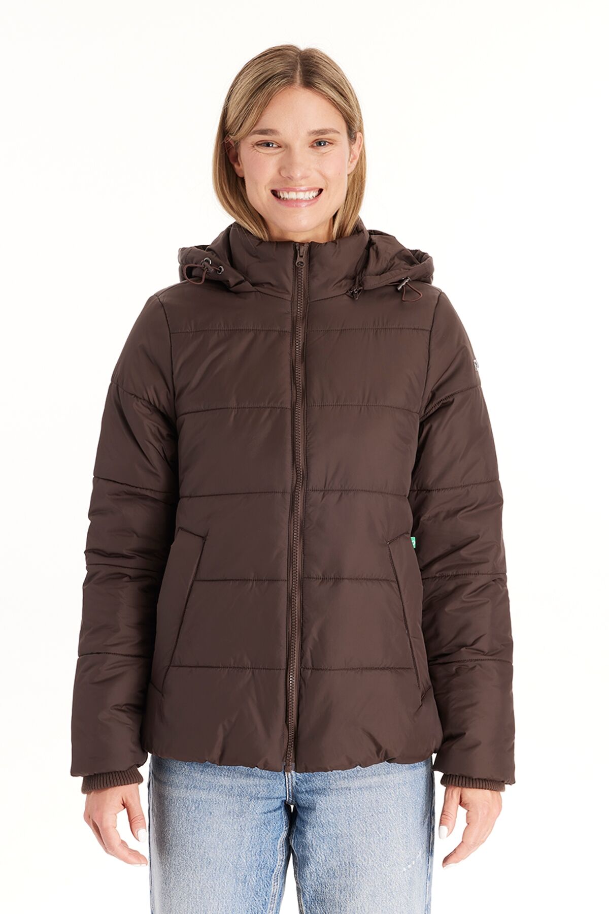 Modern Eternity Maternity Maternity Leia - 3in1 Bomber Puffer Jacket Quilted Hybrid - Dark chocolate