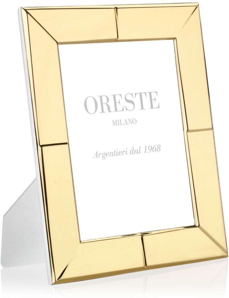 Oreste Milano 5x7 Gold Plated Picture Frame on a White Lacquered Wooden Back - Gold