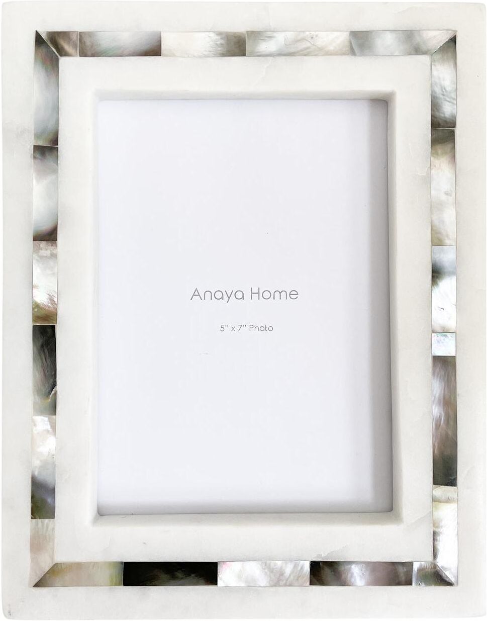 Anaya Home Grey Mother of Pearl White Marble Picture Frame 5x7 - Grey