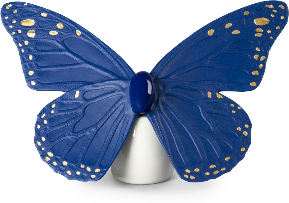 Lladro Collectible Figurine, Blue Butterfly - Blue-gold