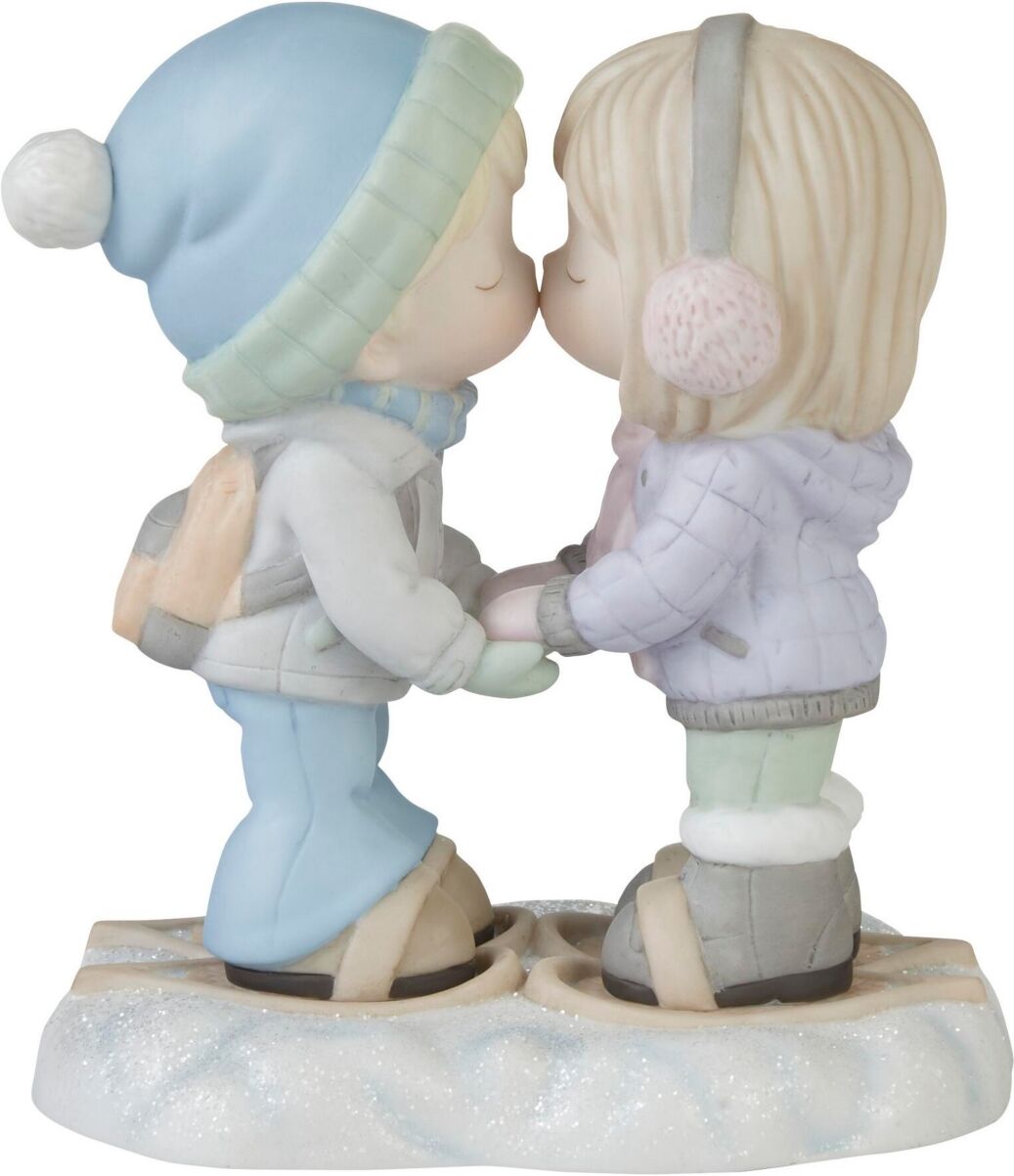 Precious Moments I'm Snow in Love with You Bisque Porcelain Figurine - Multicolored