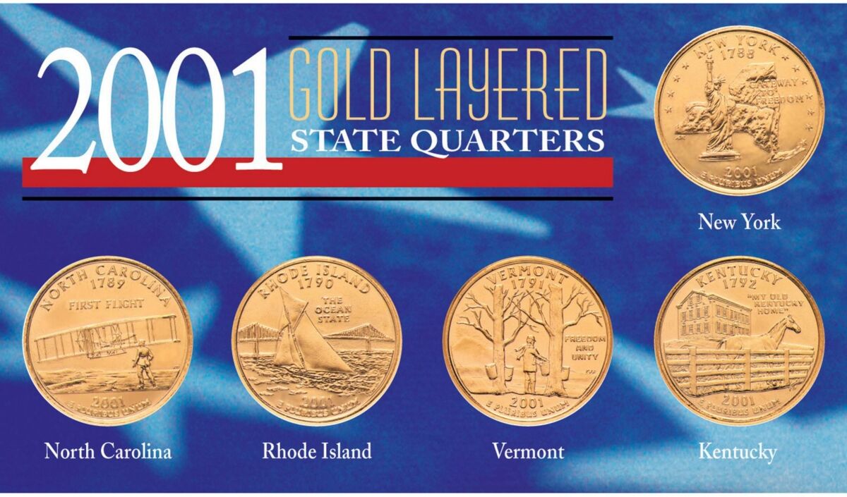 American Coin Treasures 2001 Gold-Layered State Quarters - Multi