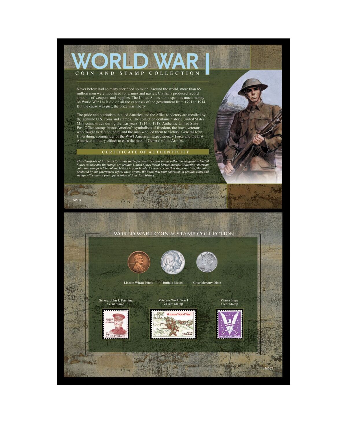 American Coin Treasures World War I Coin Stamp Collection - Multi