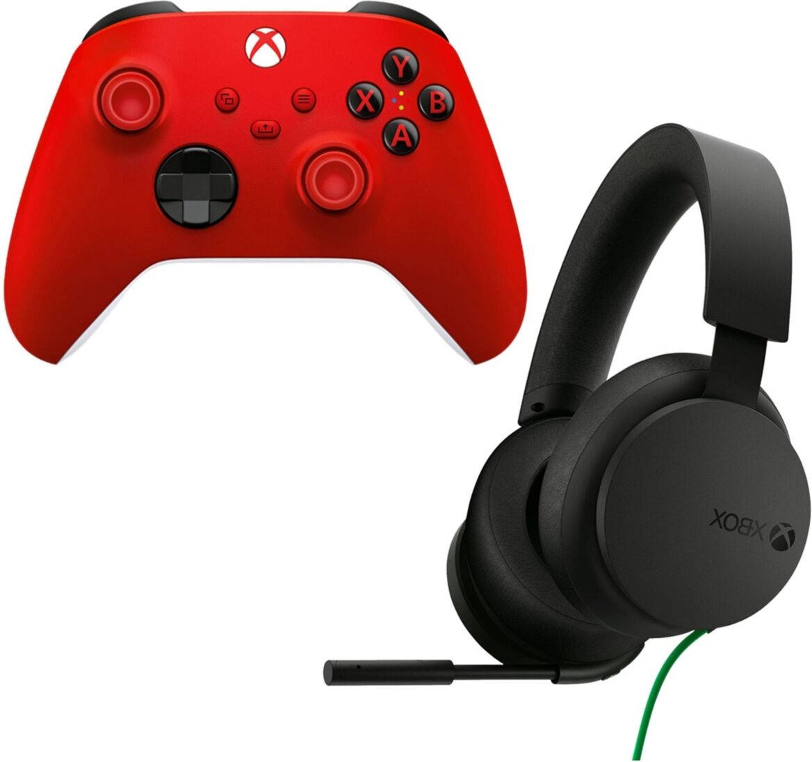 Xbox Series X/S Controller with Universal Wired Headset - Red