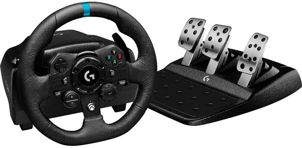 Logitech G923 Racing Wheel and Pedals for Xbox Series X S, Xbox One and Pc - Black - Black