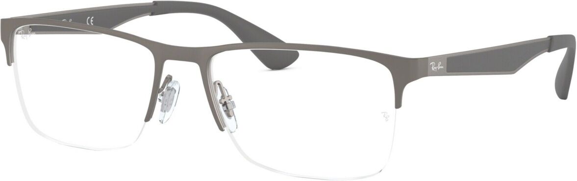 Ray-Ban RX6335 Unisex Rectangle Eyeglasses - Matte Gunm