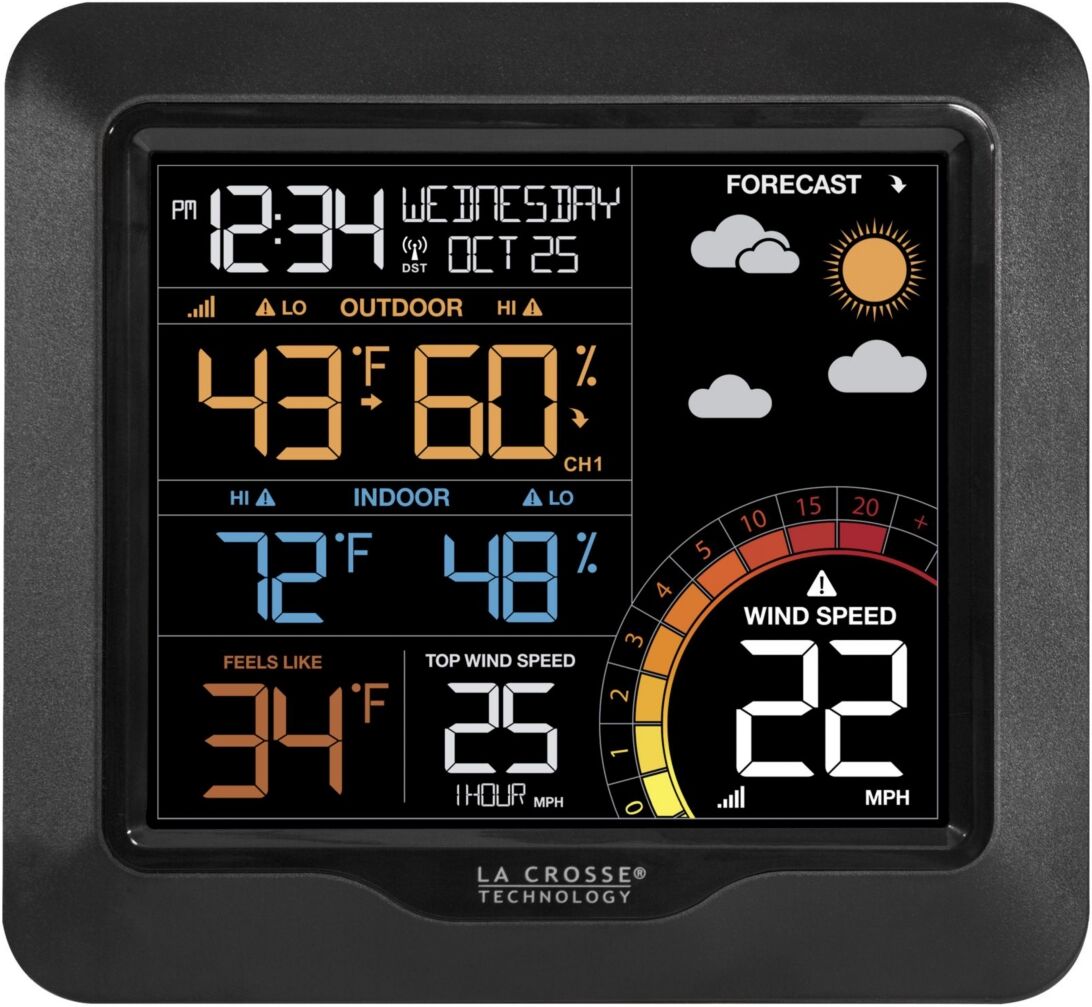 La Crosse Technology 327-1417 Color Wind Speed Weather Station with Wind and Outdoor Sensor - Black