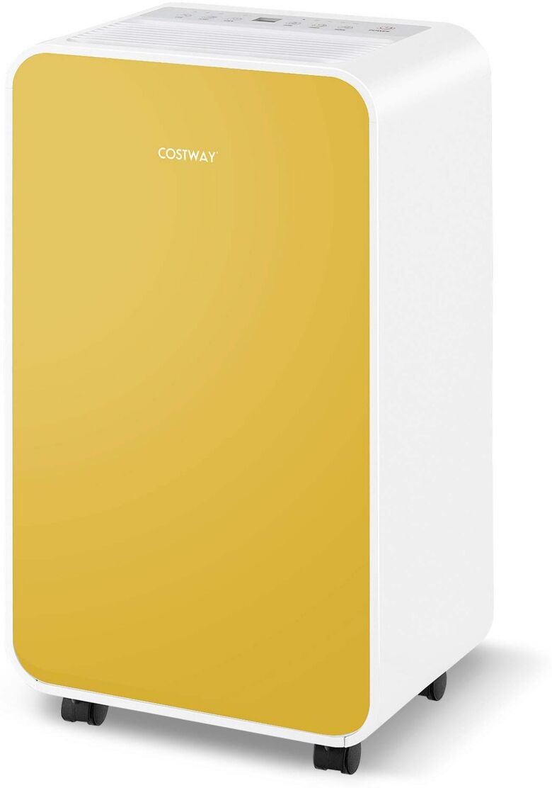 Costway Dehumidifier for Home Basement 32 Pints/Day 3 Modes Portable up to 2500 Sq. Ft - Yellow