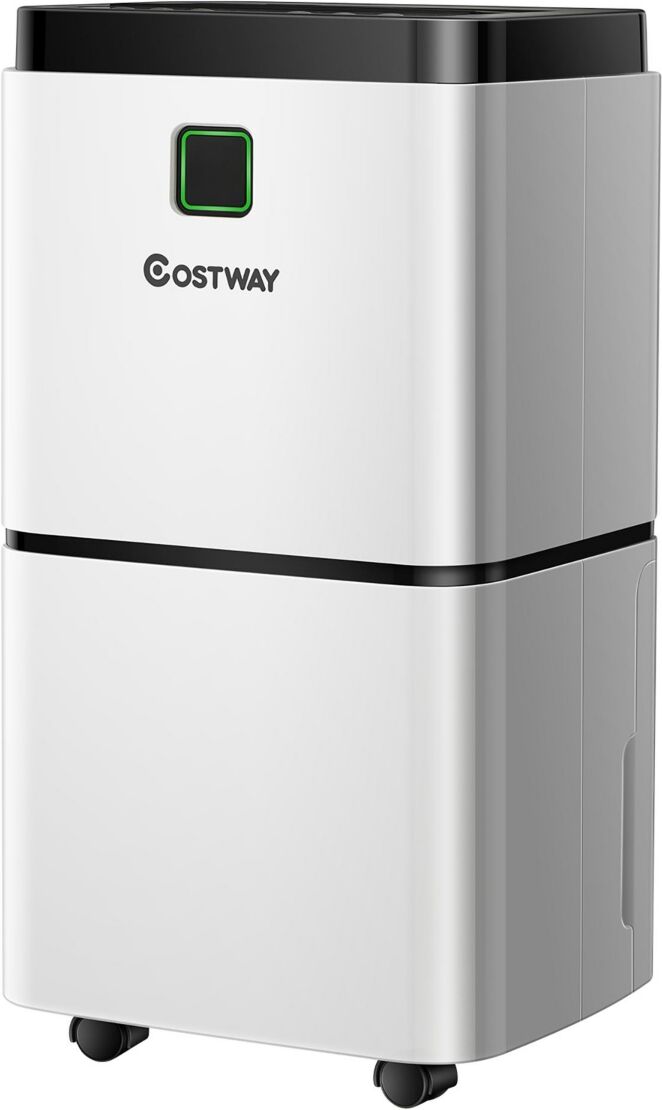 Costway 24 Pints 1500 Sq. Ft Dehumidifier For Medium To Large Room w/ Indicator - White