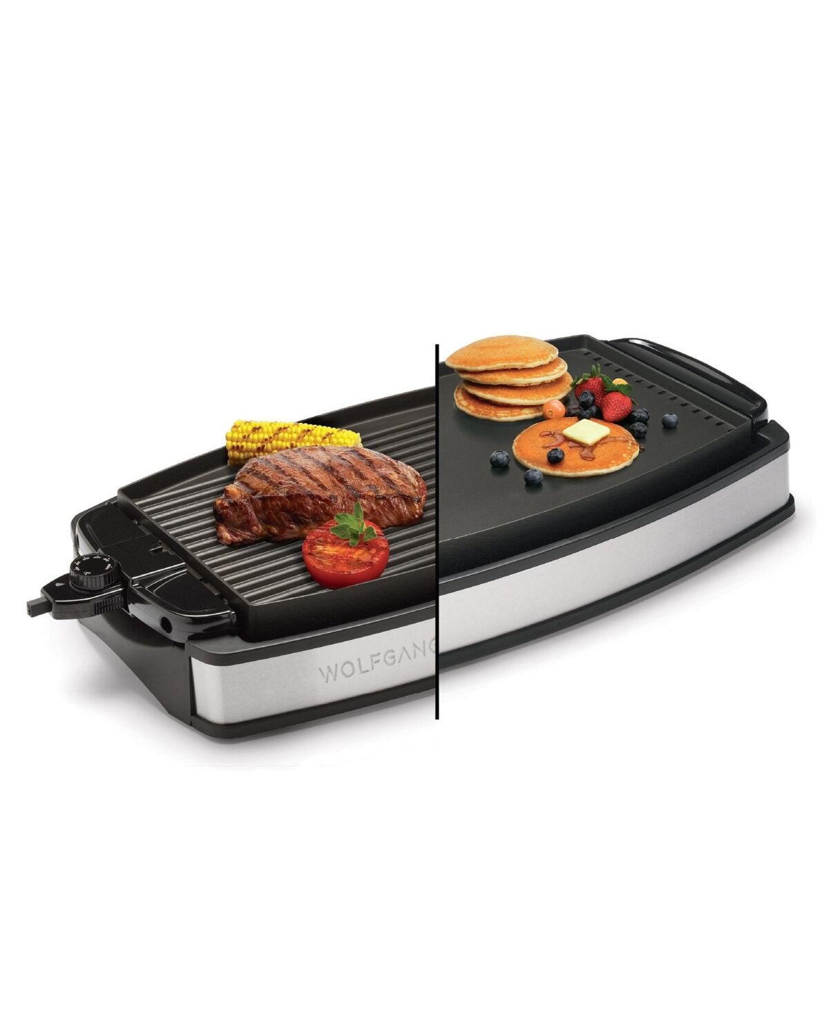 Wolfgang Puck Xl Reversible Grill Griddle, Oversized Removable Cooking Plate, Nonstick Coating, Dishwasher Safe, Heats Up to 400ºF, Stay Cool Handles