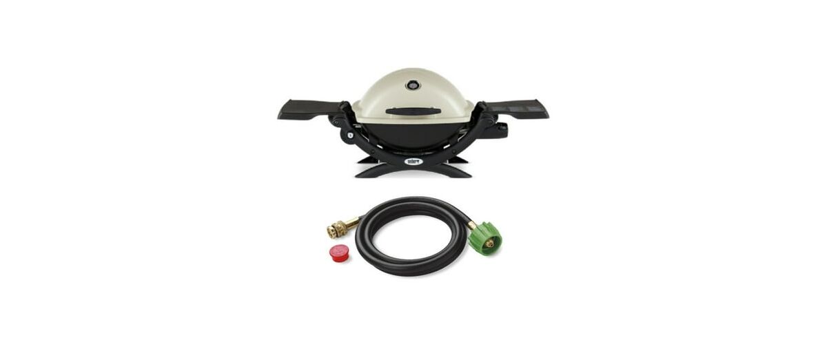 Weber Q1200 Liquid Propane Grill Titanium Starter - White