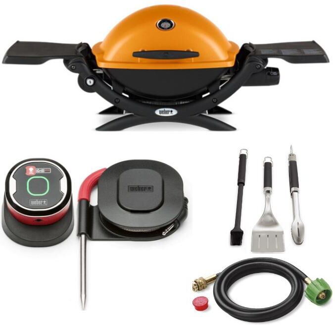 Weber Q1200 Liquid Propane Grill Orange All-In-One - Orange